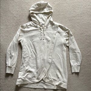 Maternity/Nursing Old Navy Cream Hooded Sweatshirt, Size L